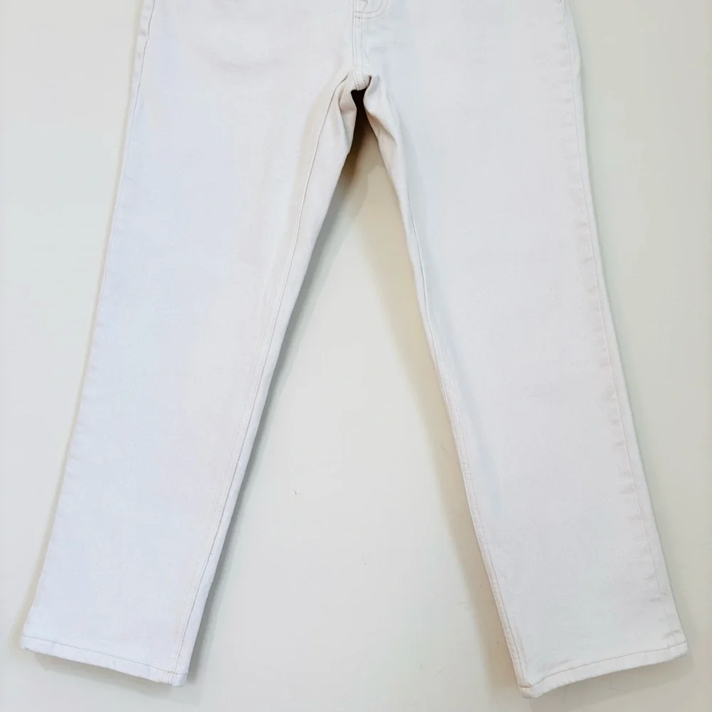 Everlane The Curvy Cheeky Off White Organic Cotton High Rise Crop Jeans size 28